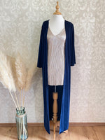Cargar imagen en el visor de la galería, Kimono terciopelo azul marino
